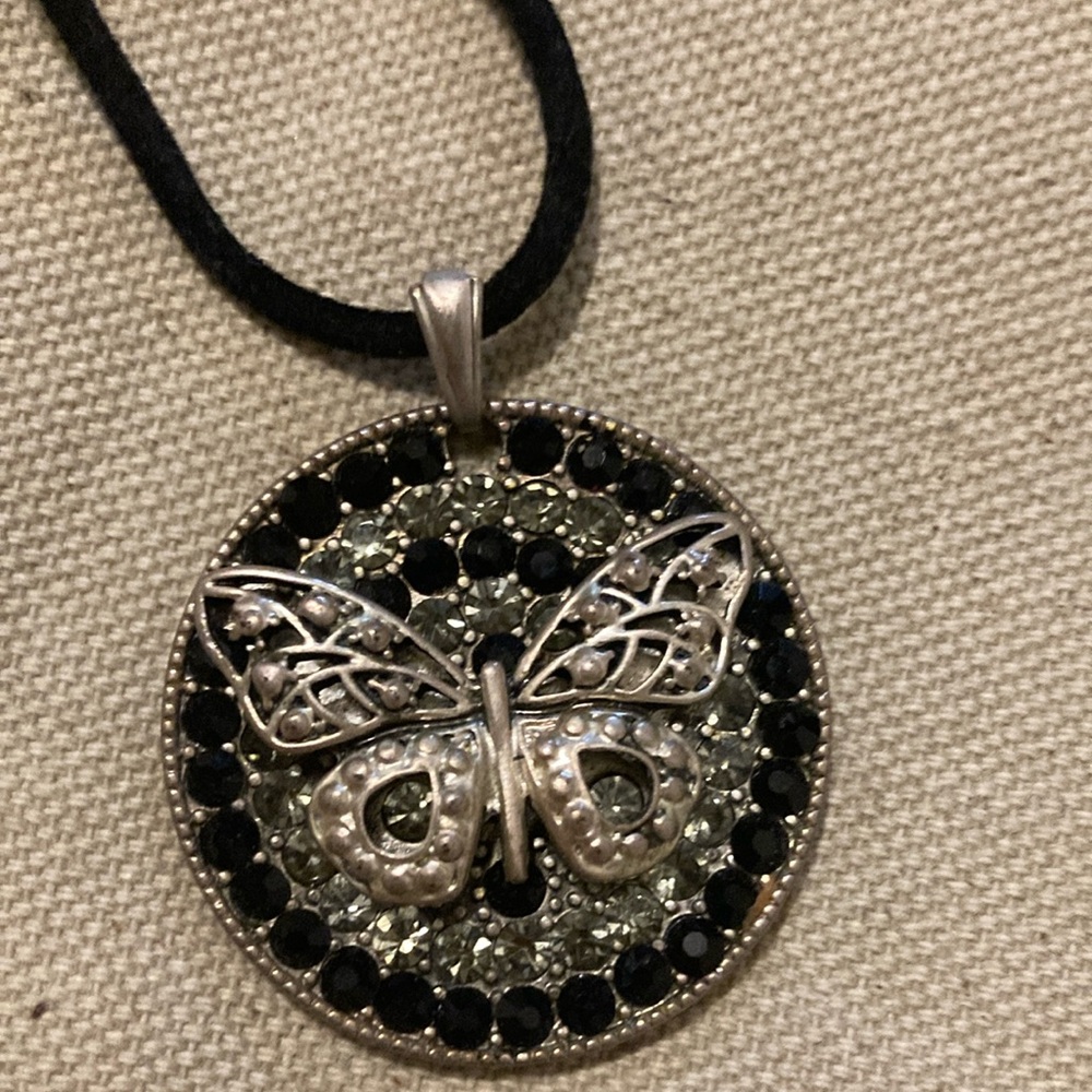 Butterfly pendant with adjustable cord